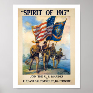 Marine Recruiting Spirit of 1917 Poster