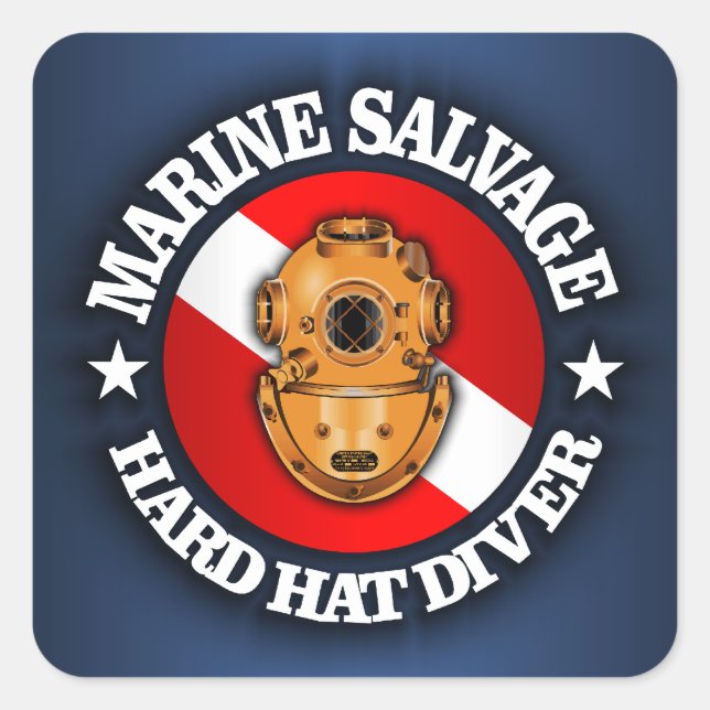 Marine Salvage Square Sticker (Front)