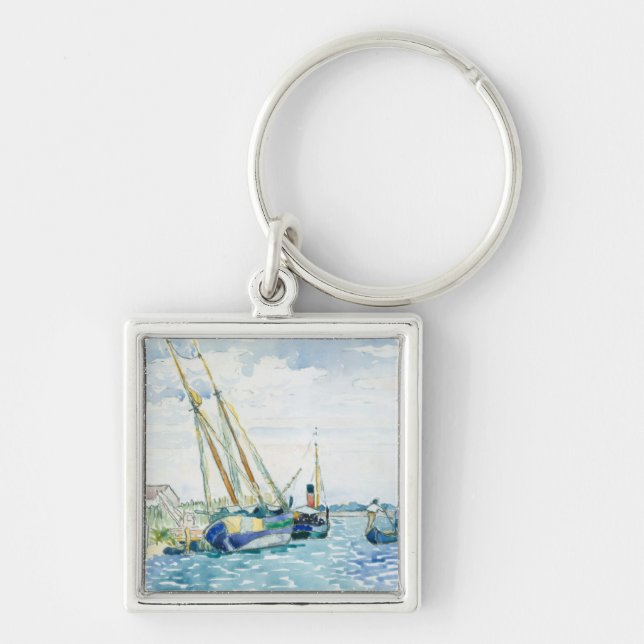 Marine Scene Boats near Venice Key Ring (Front)