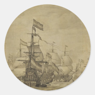 Marine Scene Classic Round Sticker