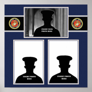 Marine Scrapbook Photo Collage Poster