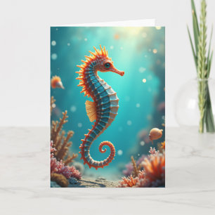 Marine Seahorse Birthday Card