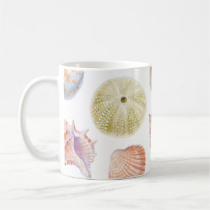Marine seamless patern of sea shells. Watercolor i Coffee Mug