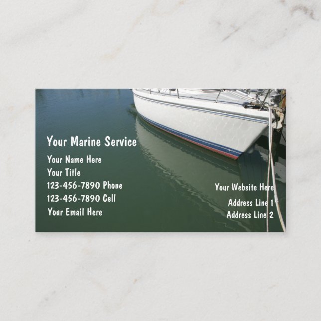 Marine Service Business Cards (Front)