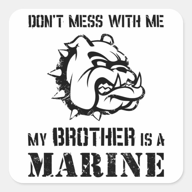 Marine Sister/Brother Square Sticker (Front)