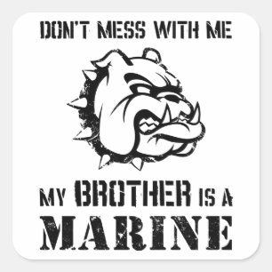 Marine Sister/Brother Square Sticker