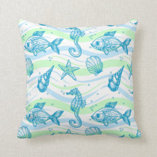 Marine Sketch Pattern Cushion