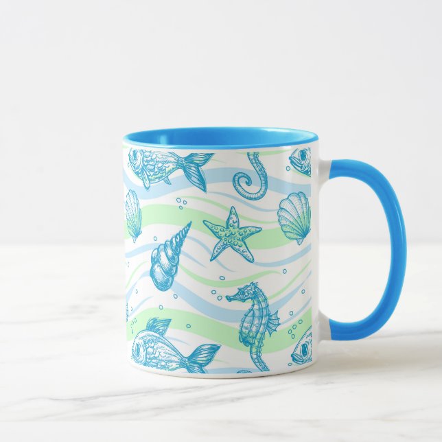 Marine Sketch Pattern Mug (Right)