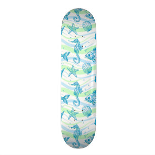Marine Sketch Pattern Skateboard