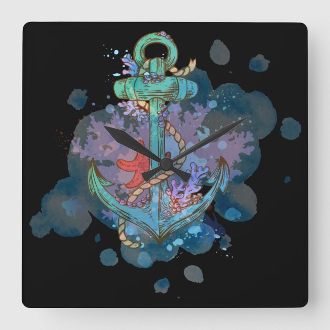 Marine Square Wall Clock (Front)