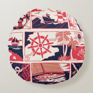 Marine story round cushion
