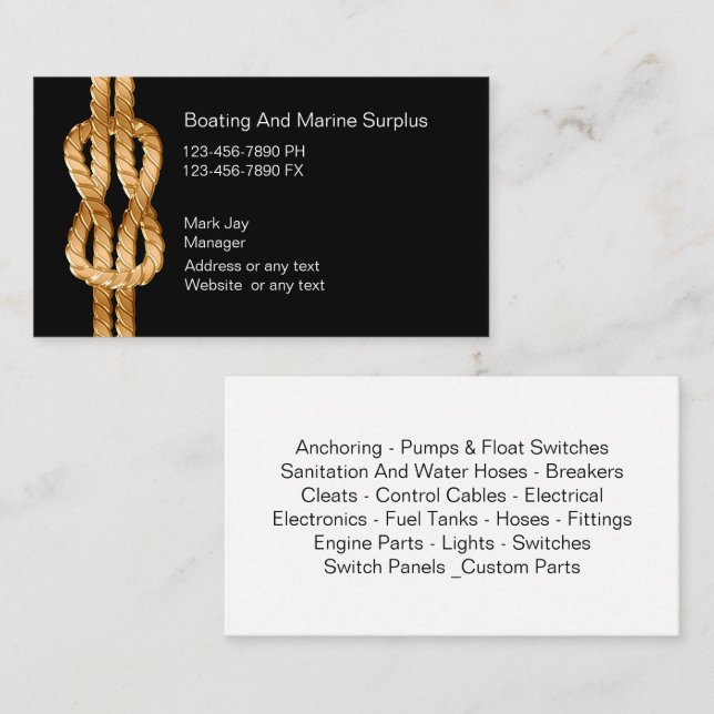 Marine Supplies Business Cards (Front/Back)