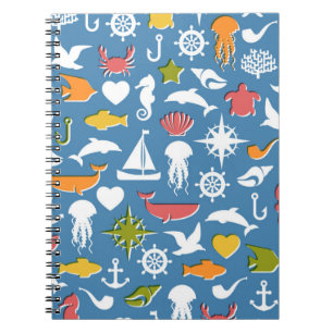 Marine Symbols Pattern Notebook