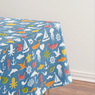 Marine Symbols Pattern Tablecloth
