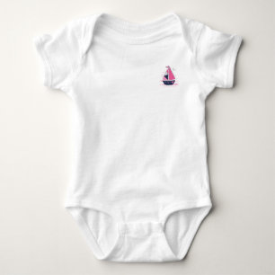 Marine Theme Girly Sailboat Pink Polka Dot Sail Baby Bodysuit
