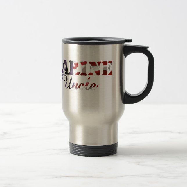 Marine Uncle American Flag Travel Mug (Right)