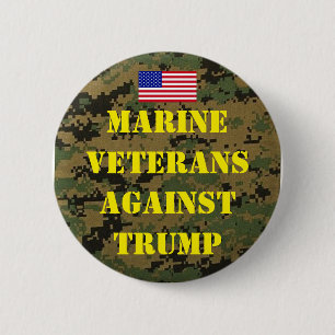 Marine Veterans Against Trump Button