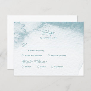 Marine Watercolor Sea Shell Wedding Meal Choice  RSVP Card