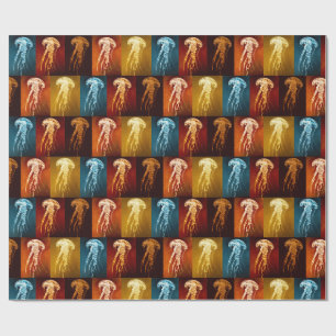 Marine watercolor vintage elegant jellyfish wrapping paper