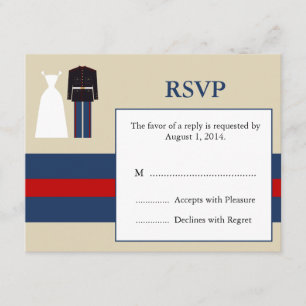 Marine Wedding Invitation RSVP Card