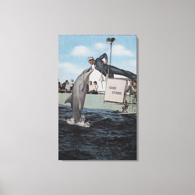 Marineland, Florida - Sailor Mouthfeeding Canvas Print (Front)