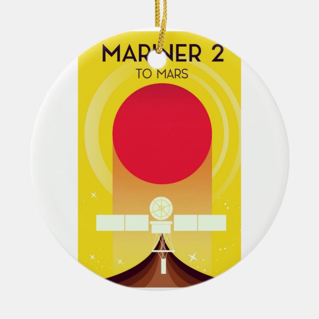 Mariner 2 To Mars Ceramic Tree Decoration (Front)