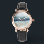 Mariner's Mist - Shoreline Watch<br><div class="desc">Mariner's Mist I by Grace Popp. Features a shoreline with inky blue hues and tones and a hazy sky.</div>