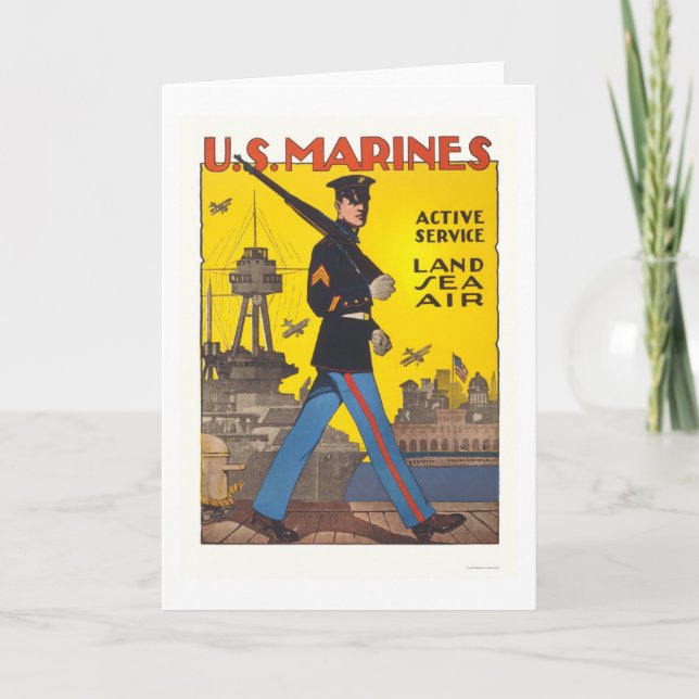Marines - active service - land, sea, air card (Front)