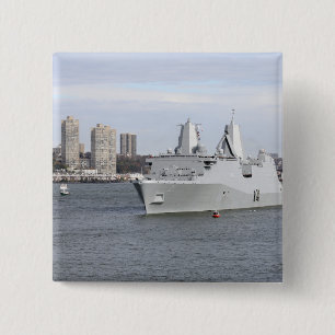 Marines and sailors man the rails 15 cm square badge
