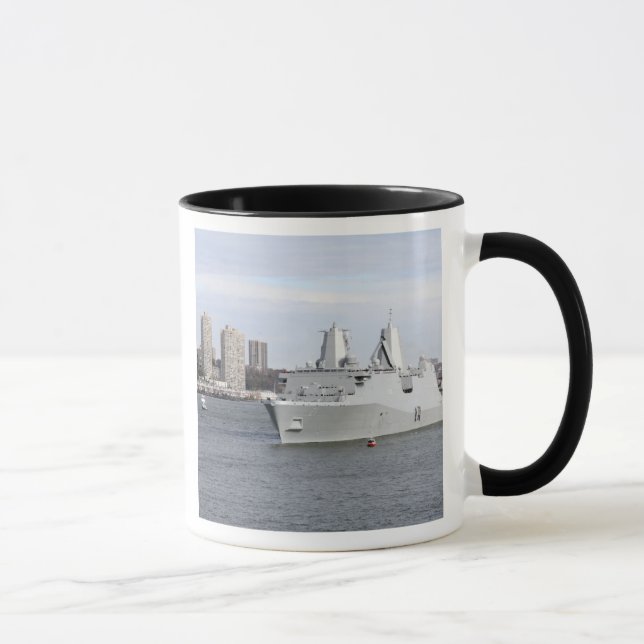 Marines and sailors man the rails mug (Right)
