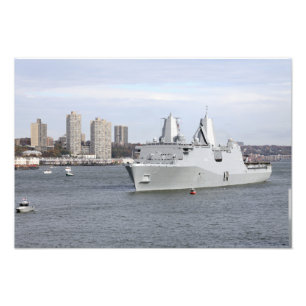 Marines and sailors man the rails photo print