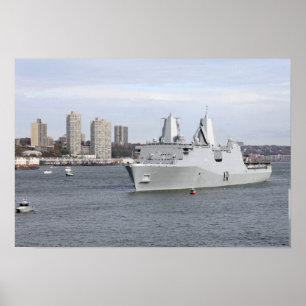 Marines and sailors man the rails poster