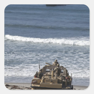 Marines anticipate the arrival square sticker