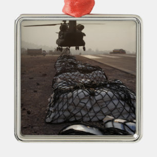 Marines attach sling loads metal tree decoration