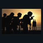 Marines fire 9mm handguns photo print<br><div class="desc">Marines fire 9mm handguns on the flight deck of USS Peleliu featured with day.</div>