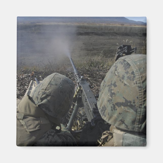 Marines fire an M2 50 calibre machine gun Magnet (Front)