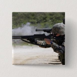 Marines firing shotguns 15 cm square badge
