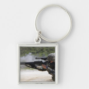 Marines firing shotguns key ring