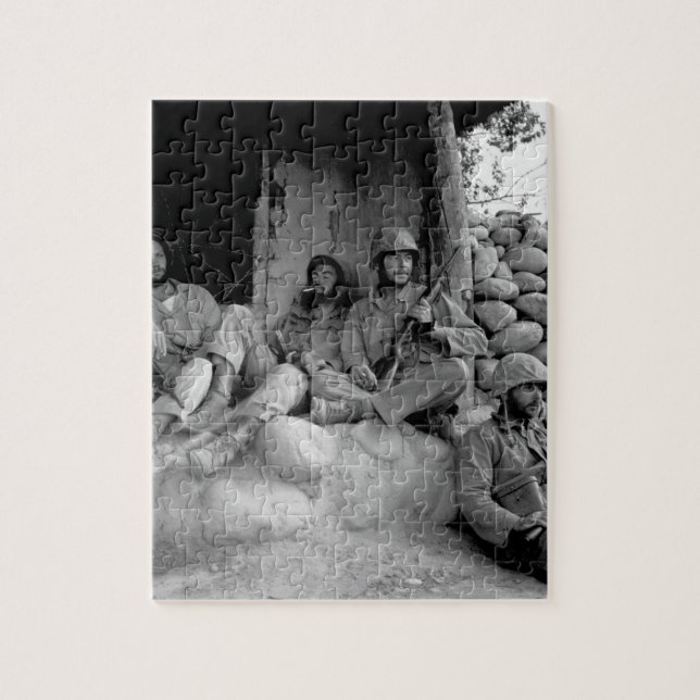 Marines of the 1st Marine Division relax_War Image Jigsaw Puzzle (Vertical)