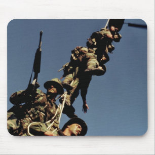 Marines on a SPIE RIG. a rope device that will Mouse Mat