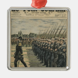 Marines on parade at the review of the 14th metal tree decoration