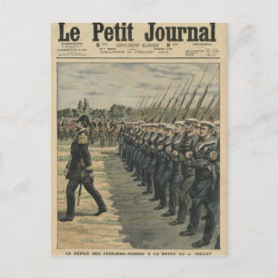 Marines on parade at the review of the 14th postcard