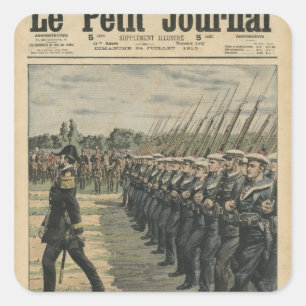 Marines on parade at the review of the 14th square sticker
