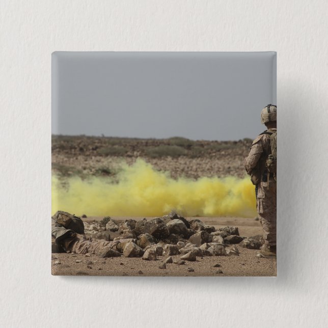 Marines provide security 15 cm square badge (Front)