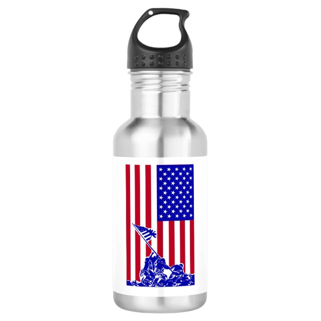 Marines Raising American Flag 532 Ml Water Bottle (Front)