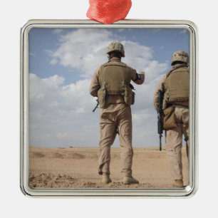 Marines scan the horizon for insurgent activity metal tree decoration