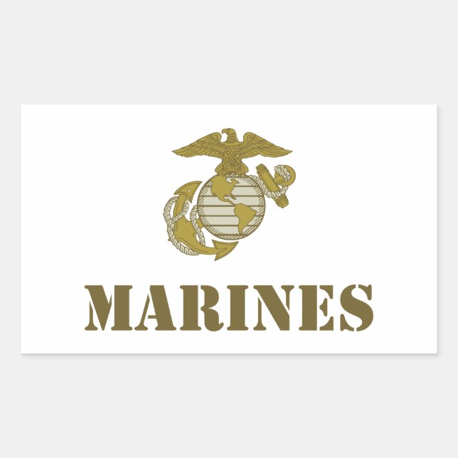 Marines [stencil] rectangular sticker (Front)