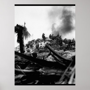 Marines storm Tarawa.  Gilbert_War Image Poster