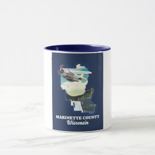 Marinette County Wisconsin map Mug