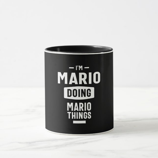 Mario Personalised Name Birthday Gift Mug (Center)